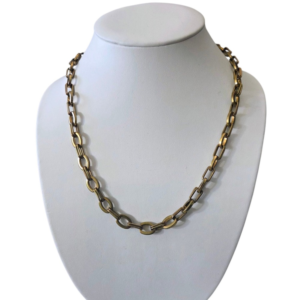 NWT Premier Designs Golden Girl Chunky Double Link Chain Necklace Brass Tone $49